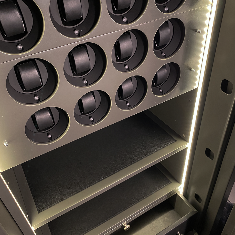 Coffre-fort de luxe en cuir avec rotors pour montres