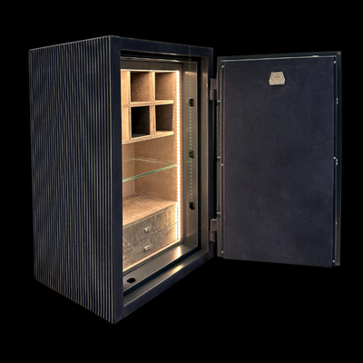 Luxury safe in malachite and brass