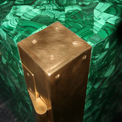 Luxury safe in malachite and brass