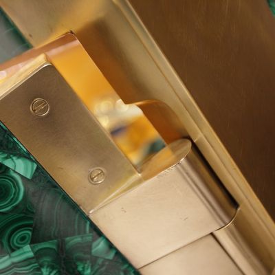 Luxury safe in malachite and brass