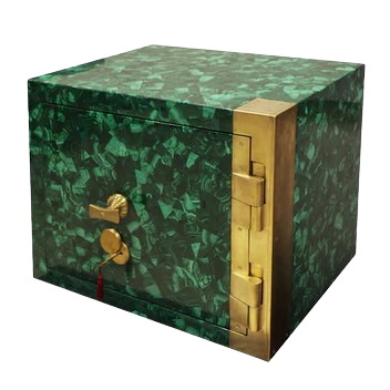Cassaforte di lusso in malachite e ottone